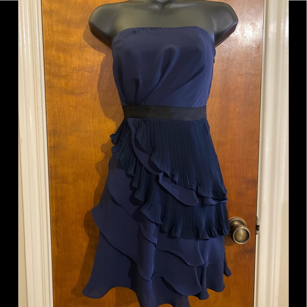 Navy Blue Tiered ruffle dress